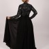 Robe longue à perle - noir