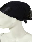 Bonnet satin - noir