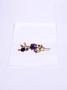 serviette à fleur velours tropical violet