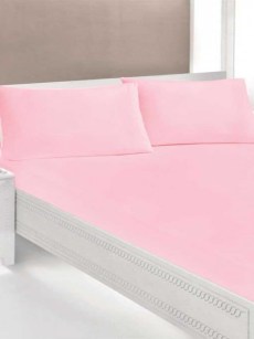 Drap housse élastique coton Ipekce 100x200cm - rose