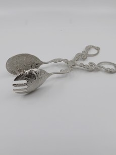 Pince à salade avec motif - argent