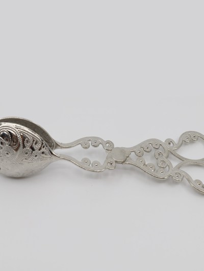 Pince à salade avec motif - argent