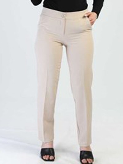 Pantalon poche simple bouton - taupe 5153T