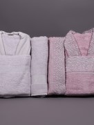 Ensemble de peignoirs avec guipure Ipekce 6 pièces - Mauve/Violet