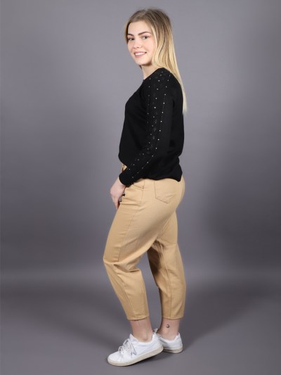 Jean mom avec poches Loreen - marron