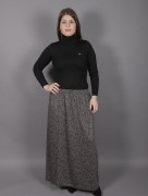 Jupe motif à fleur - Taupe/marron