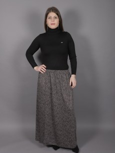 Jupe motif à fleur - Taupe/marron