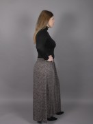 Jupe motif à fleur - Taupe/marron
