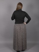 Jupe motif à fleur - Taupe/marron