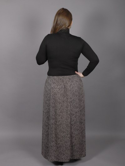 Jupe motif à fleur - Taupe/marron
