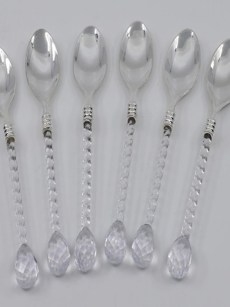 Cuillère à thé transparents 6 pièces