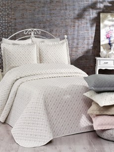 Couvre lit 2 personnes Ipekce - gris