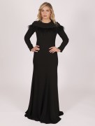 Robe longue à plume Berre - noir
