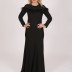 Robe longue à plume Berre - noir
