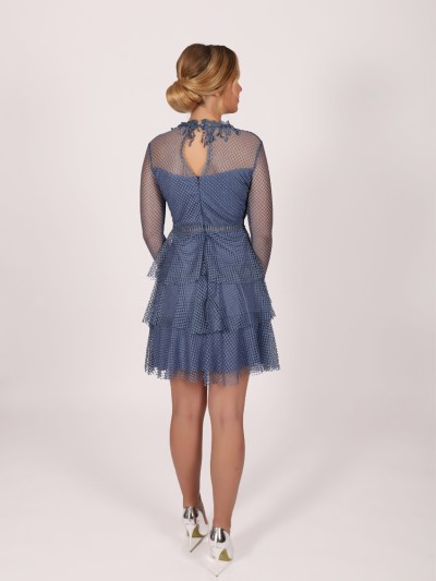 Robe courte pointillé Dans - bleu 