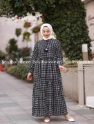 Robe à carreaux 30663 -  noir/blanc