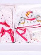 Leylek coffret bébé cadeau 10 pièces ourson fille - rose          