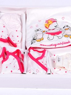 Leylek coffret bébé cadeau 10 pièces ourson fille - rose          