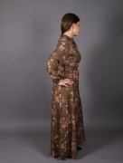 Robe longue à motif Uzunlar - marron