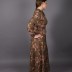 Robe longue à motif Uzunlar - marron