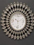  Horloge murale Almina taupe avec Strass transparent D.44 cm