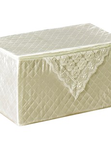 Housse de rangement satinée Ipekce - crème 50x100