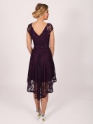 Robe devant courte derrière col V Dans - violet