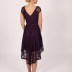 Robe devant courte derrière col V Dans - violet