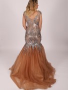 Robe à paillette coupe sirène - rose pâle 