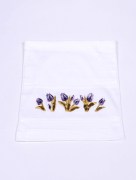 Serviette à fleur velours tulipe violet