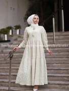 Robe à carreaux 30663 - vert/blanc