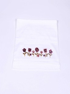 Serviette à motif marguerite rose