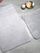 Tapis de bain 2 pièces Almina - gris clair 
