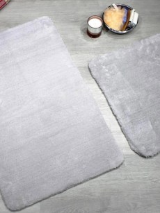 Tapis de bain 2 pièces Almina - gris clair 