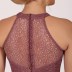 Robe courte avec dentelle dos nu en mousseline Dans - rose foncé