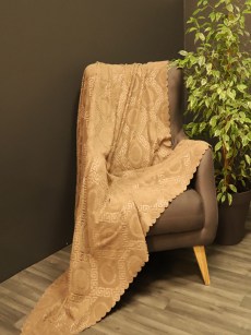 Housse de canapé Plaid à motif - marron
