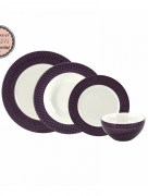 Karaca Petek Ensemble de vaisselle 24 pièces 6 personnes Violet