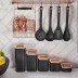 Boîte de rangement 5 lots carré cuivre noir