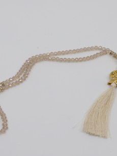 Tasbih à perles 99 pièces Charme plaqué tulipe - beige
