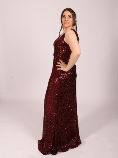Robe de soirée à paillette Aftnight - bordeaux 