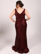 Robe de soirée à paillette Aftnight - bordeaux 