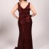 Robe de soirée à paillette Aftnight - bordeaux 