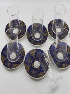 Verres à Thé 6 Pièces Zellerfeld bleu/or