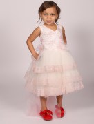 Robe de soirée à paillette Miss Helin'a - rose/beige