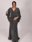 Robe élégante à strass - gris