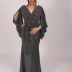 Robe élégante à strass - gris
