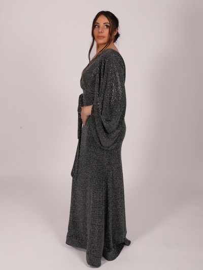 Robe élégante à strass - gris