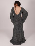 Robe élégante à strass - gris
