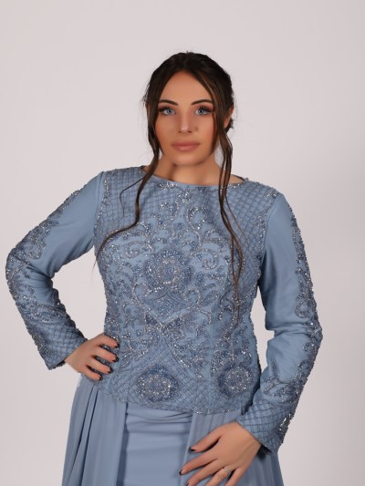 Robe chic à strass - bleu