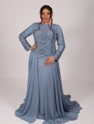 Robe chic à strass - bleu